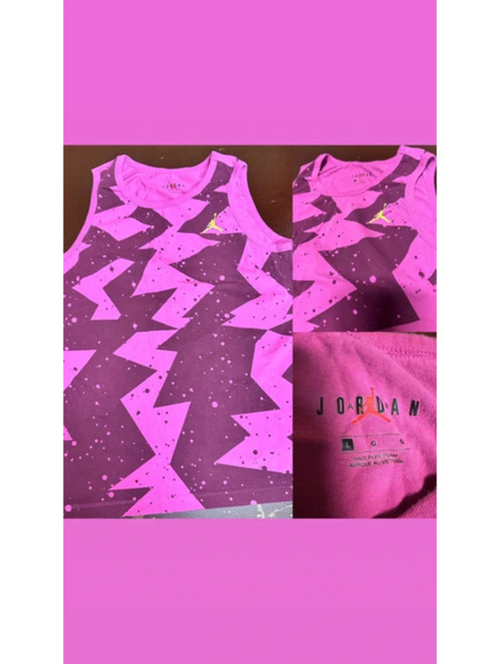 Nike Jordan Printed Poolside Tank top Active Fuchsia XL